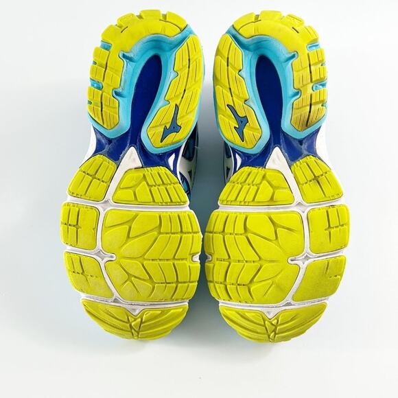 Mizuno Wave Inspire 14 Running Shoes Sneakers Blue Yellow Women 10 - Picture 8 of 16